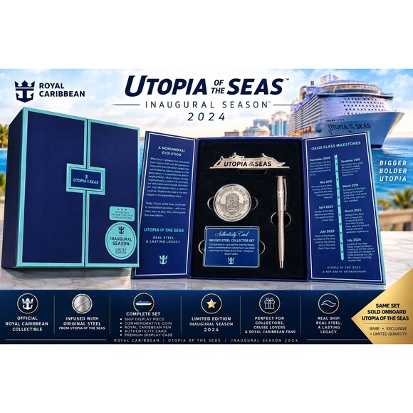 Other - Royal Caribbean Utopia Seas 2024 Inaugural Steel Collector Set Limited Edition